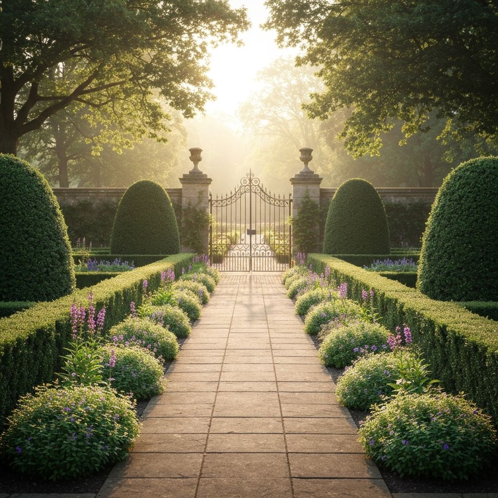 Elegant formal garden pathway